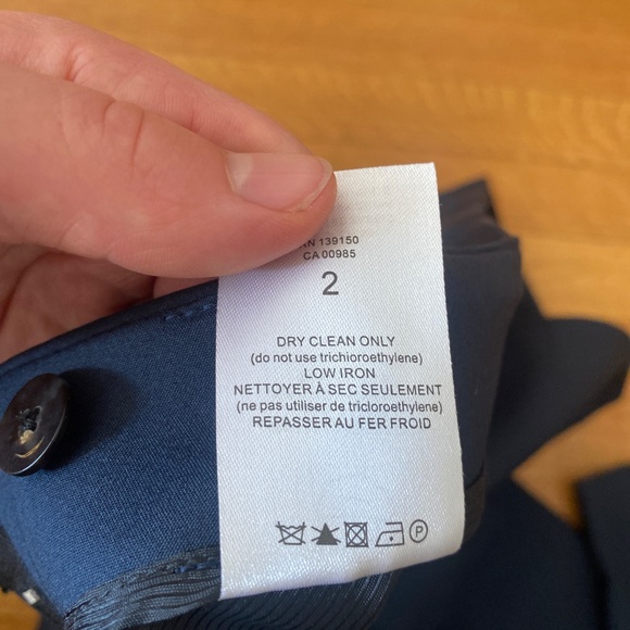 The Row Slim Navy Trousers - Picture 4 of 8